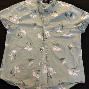Hollister Green Floral Men's Shirt